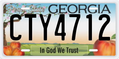 GA license plate CTY4712