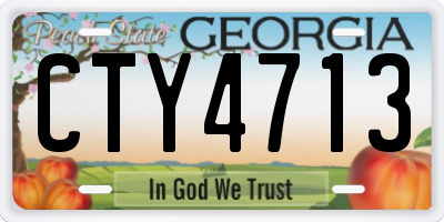 GA license plate CTY4713