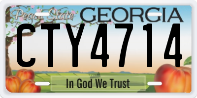 GA license plate CTY4714