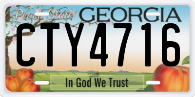GA license plate CTY4716