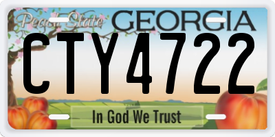 GA license plate CTY4722