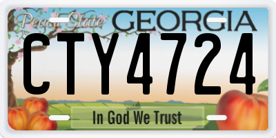 GA license plate CTY4724