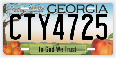 GA license plate CTY4725