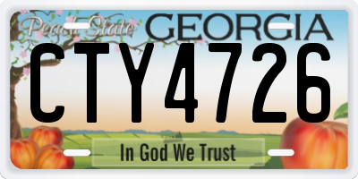 GA license plate CTY4726