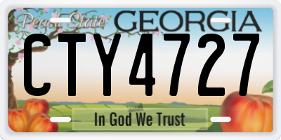 GA license plate CTY4727