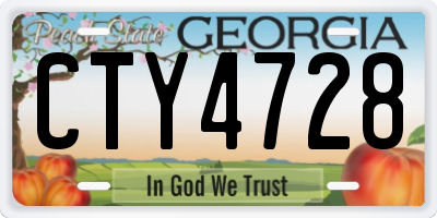 GA license plate CTY4728