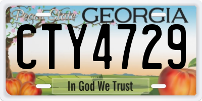 GA license plate CTY4729
