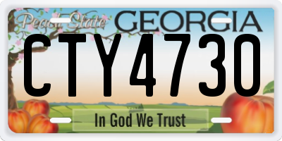 GA license plate CTY4730