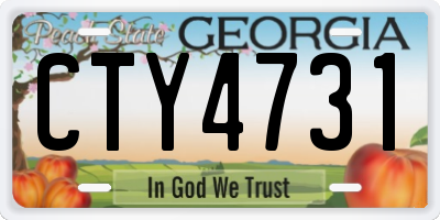 GA license plate CTY4731