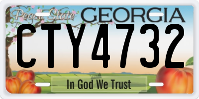 GA license plate CTY4732