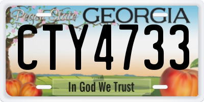 GA license plate CTY4733