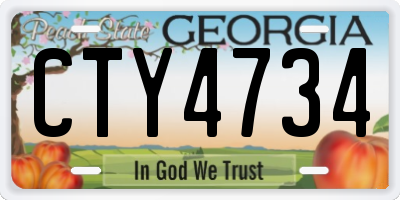 GA license plate CTY4734