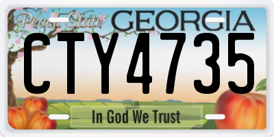 GA license plate CTY4735