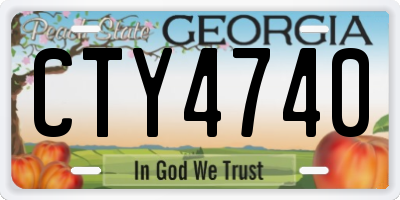 GA license plate CTY4740