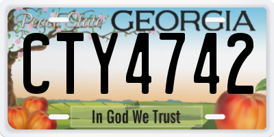GA license plate CTY4742