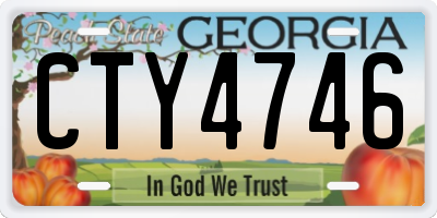 GA license plate CTY4746
