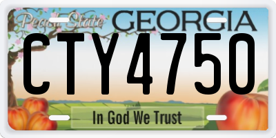 GA license plate CTY4750