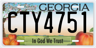 GA license plate CTY4751