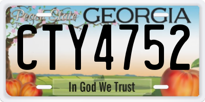 GA license plate CTY4752