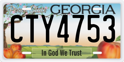 GA license plate CTY4753
