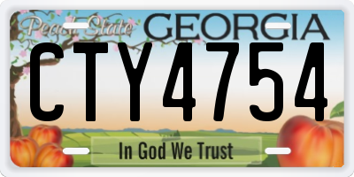 GA license plate CTY4754