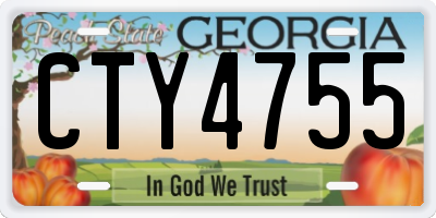 GA license plate CTY4755