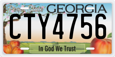 GA license plate CTY4756