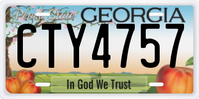 GA license plate CTY4757
