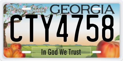 GA license plate CTY4758
