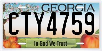 GA license plate CTY4759