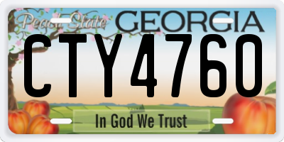 GA license plate CTY4760