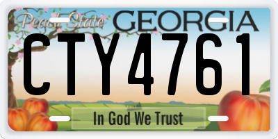 GA license plate CTY4761