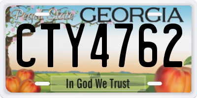 GA license plate CTY4762