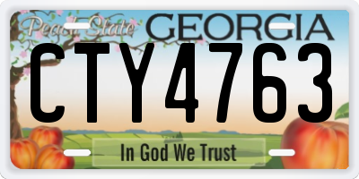 GA license plate CTY4763