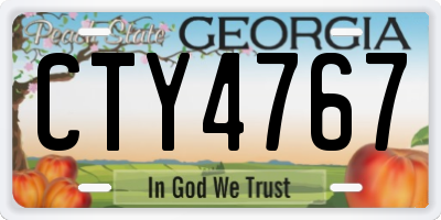 GA license plate CTY4767