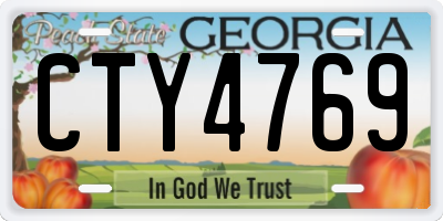 GA license plate CTY4769