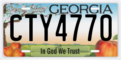 GA license plate CTY4770