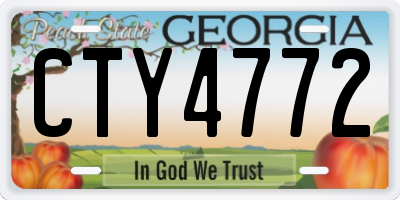 GA license plate CTY4772