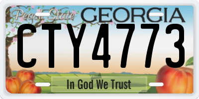 GA license plate CTY4773