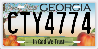 GA license plate CTY4774