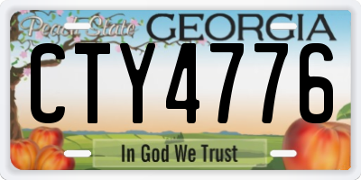 GA license plate CTY4776