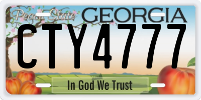 GA license plate CTY4777