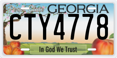 GA license plate CTY4778