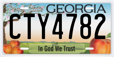 GA license plate CTY4782