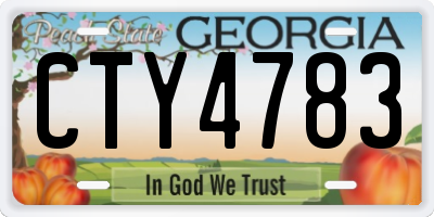 GA license plate CTY4783