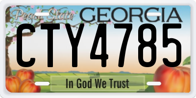 GA license plate CTY4785