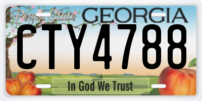GA license plate CTY4788
