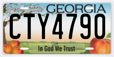 GA license plate CTY4790