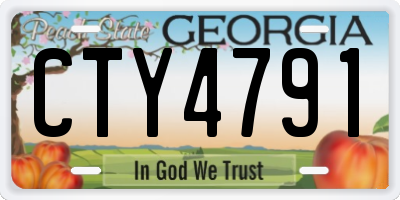 GA license plate CTY4791