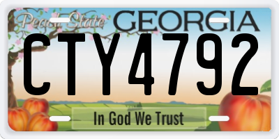 GA license plate CTY4792